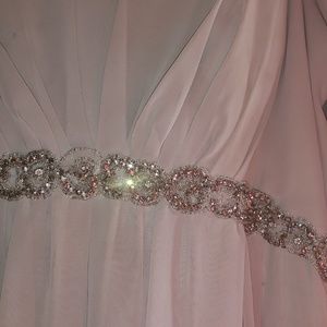 Chiffon dress with silver embroidered